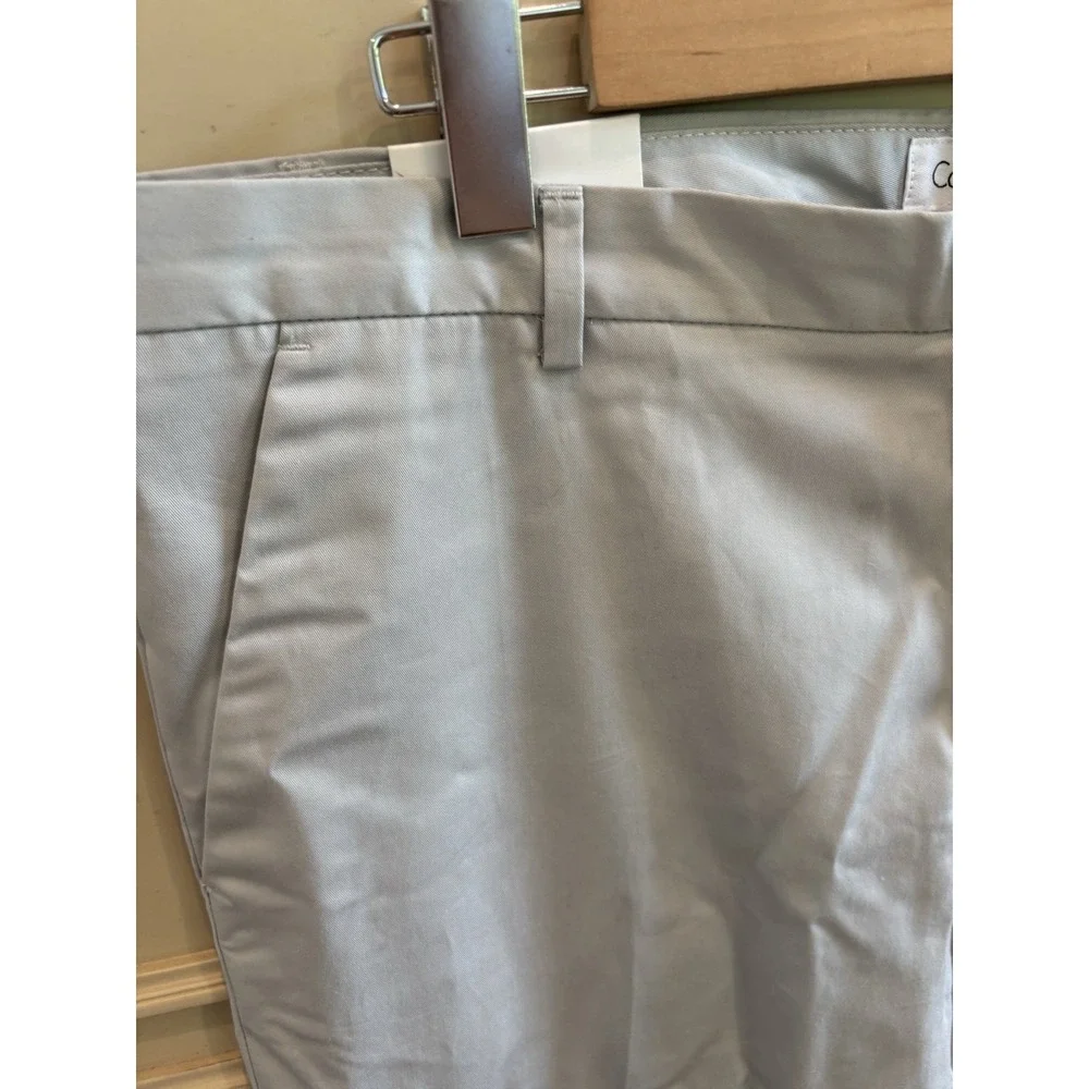Calvin Klein Slim Fit Gray Chino Pants 36x30 NWT Cotton Soft‎ Stretch Work Pants